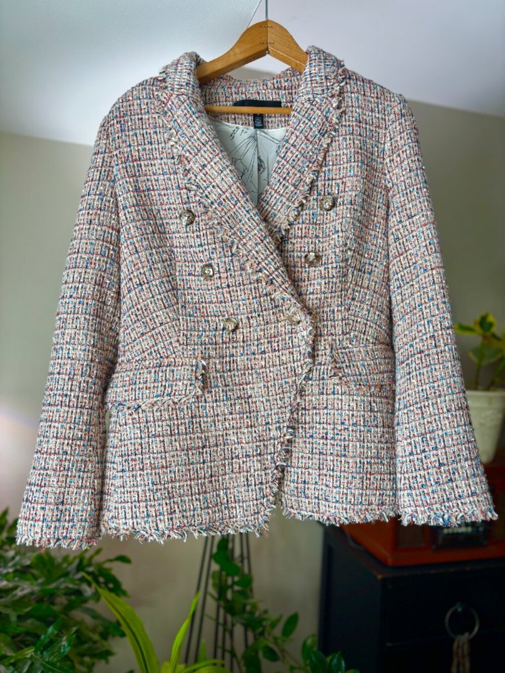 White House Black Market Tweed Studio Blazer – Multi-Color – Size 8 - Picture 3 of 14